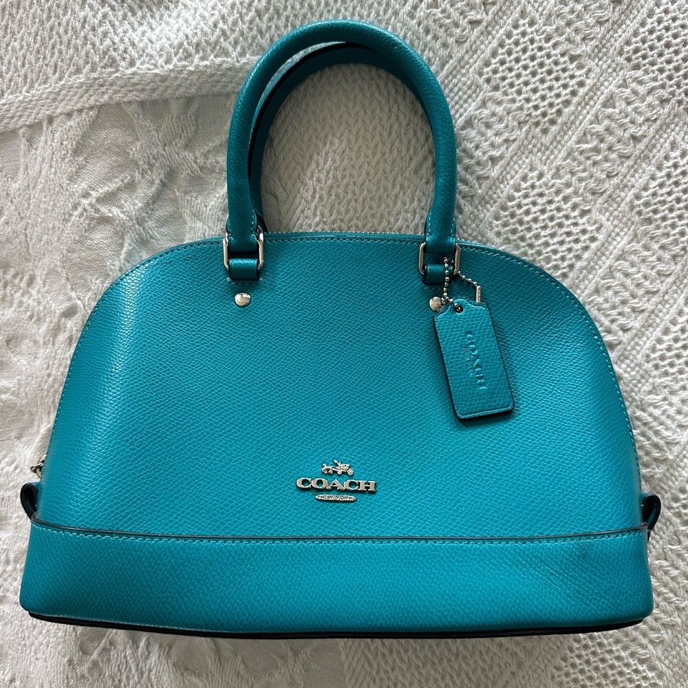Coach Blue Leather Satchel Bag